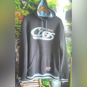 CHICAGO CUBS NEW ERA
MEN'S THROWBACK
SCRIPT HOODIE size large Men.  Grey.
